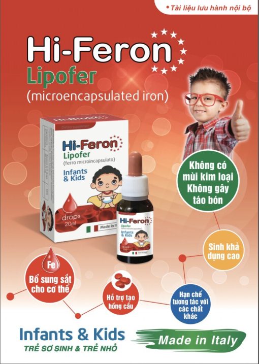 Siro sắt dạng nhỏ giọt Hi Feron, bổ sung hỗ trợ tái tạo hồng cầu, cho trẻ thiếu máu [NHẬP KHẨU CHÍNH HÃNG]