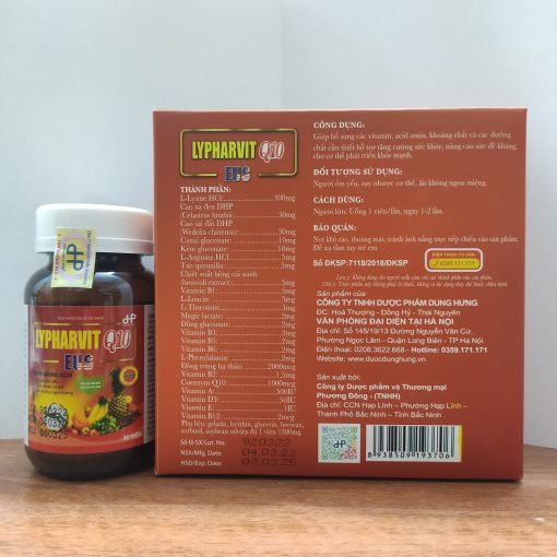 Viên uống Lypharvit Q10 Dung Hung Pharma đông trùng hạ thảo giúp ăn ngon 30 viên