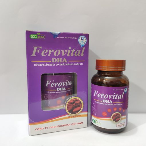 Viên uống bổ sung sắt Ferovital ngừa thiếu máu không gây táo bón cho bà bầu và mẹ sau sinh - Lọ 30 viên