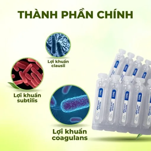 Men vi sinh Bonby Dr.Huy Enterfina bổ sung lợi khuẩn cải thiện hệ vi sinh đường ruột hộp 20 ống x 10ml