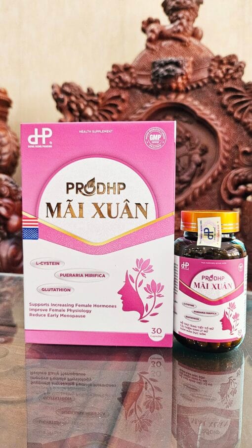 Viên uống Pro Dung Hung Pharma Mãi Xuân cân bằng nội tiết tố phụ nữ làm đẹp da 30 viên