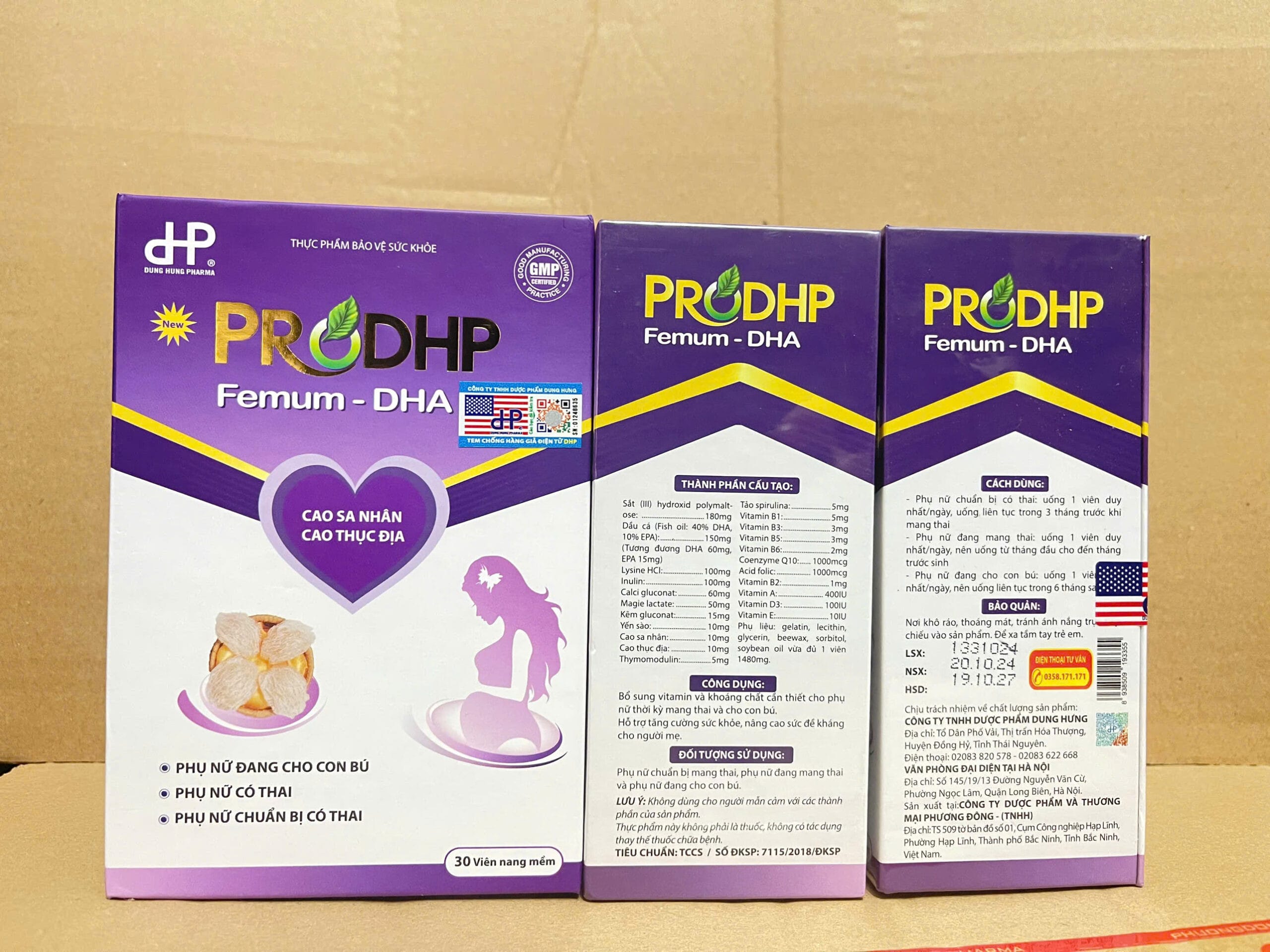Viên uống Pro Dung Hung Pharma Femum DHA bổ sung vitamin phụ nữ mang thai và cho con bú 30 viên Viên uống Pro Dung Hung Pharma Femum DHA bổ sung vitamin phụ nữ mang thai và cho con bú 30 viên