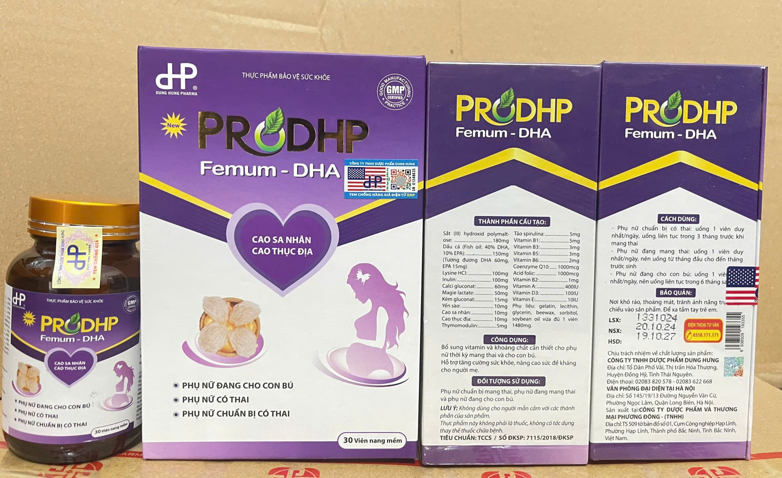 Viên uống Pro Dung Hung Pharma Femum DHA bổ sung vitamin phụ nữ mang thai và cho con bú 30 viên Viên uống Pro Dung Hung Pharma Femum DHA bổ sung vitamin phụ nữ mang thai và cho con bú 30 viên