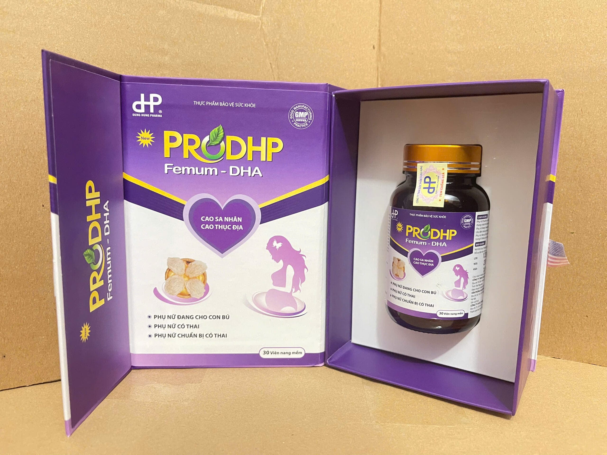 Viên uống Pro Dung Hung Pharma Femum DHA bổ sung vitamin phụ nữ mang thai và cho con bú 30 viên Viên uống Pro Dung Hung Pharma Femum DHA bổ sung vitamin phụ nữ mang thai và cho con bú 30 viên